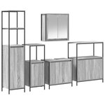 vidaXL Ensemble de meubles de salle de bain 5 pièces en bois d'ingénierie gris sonoma