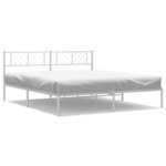 vidaXL Cadre de lit métal sans matelas et tête de lit blanc 180x200 cm