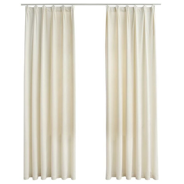 vidaXL Rideaux occultants avec crochets 2 Pièces Velours Crème 140x225 cm