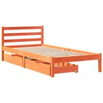 vidaXL Cadre de lit sans matelas cire marron 100x200cm bois pin massif