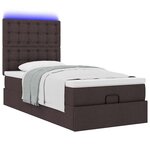 vidaXL Cadre de lit ottoman avec matelas marron foncé 90x190 cm tissu