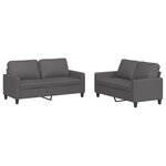vidaXL Ensemble de canapés 2 Pièces avec coussins Gris Similicuir