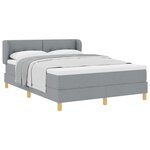 vidaXL Lit à ressorts avec matelas Gris clair 140 x 200 cm tissu