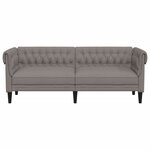 vidaXL Canapé Chesterfield 3 places taupe tissu
