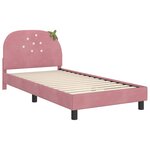 vidaXL Cadre de lit pour enfants avec tête de lit Rose 90 x 190 cm