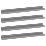 vidaXL Étagères murales 4 Pièces Gris 60x9x3 cm