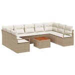 vidaXL Ensemble de canapé de jardin 10 Pièces Beige et blanc