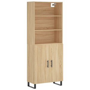 vidaXL Buffet haut Chêne sonoma 69 5x34x180 cm Bois d'ingénierie