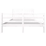 vidaXL Cadre de lit Blanc Bois massif 160x200 cm