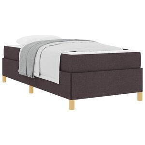 vidaXL Cadre de lit avec matelas Marron foncé 90 x 190 cm tissu