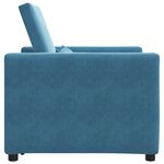 vidaXL Fauteuil Convertible bleu velours 3-en-1