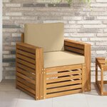 vidaXL Canapé d’extérieur Bois d'acacia massif et polyester Naturel