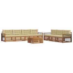 vidaXL Ensemble de canapés d'extérieur 8 pc Naturel et Beige