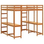 vidaXL Lit superposé et bureau et échelle 160x200cm bois de pin massif