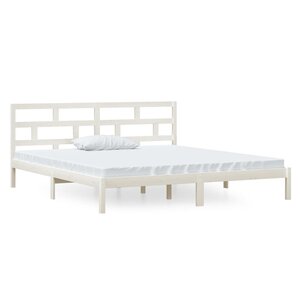 vidaXL Cadre de lit sans matelas blanc bois massif 140x190 cm