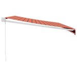 vidaXL Auvent rétractable orange et marron 4 5x3 m tissu et aluminium