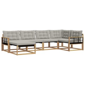 vidaXL Ensemble de canapés d'extérieur 6 Pièces Blanc et gris clair