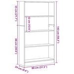 vidaXL Bibliothèque à 4 niveaux chêne noir 80x24x143 cm