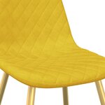 vidaXL Chaises à manger lot de 2 Jaune moutarde Velours