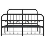 vidaXL Cadre de lit métal sans matelas avec pied de lit noir 150x200cm