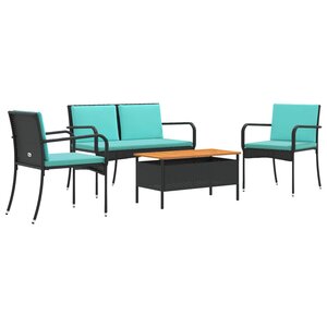vidaXL Ensemble de jardin avec coussin acier