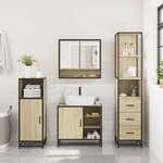 vidaXL Ensemble de meubles de salle de bain 3 Pièces chêne sonoma