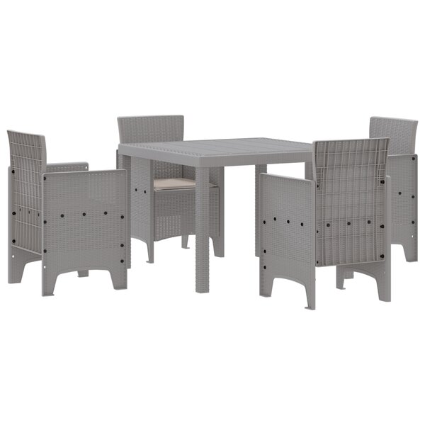 vidaXL Ensemble de salle à manger pour jardin 5 Pièces Gris clair