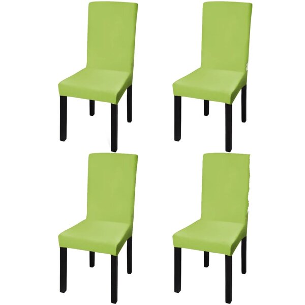 vidaXL Housse de chaise droite extensible 4 Pièces vert