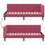 vidaXL Cadre de lit d'angle avec tête de lit Bordeaux 80 cm x 200 cm