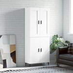 vidaXL Buffet haut Blanc 69 5x34x180 cm Bois d'ingénierie