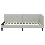 vidaXL Cadre de lit d'angle avec tête de lit Gris clair 90 cm x 190 cm