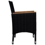 vidaXL Ensemble à manger de jardin 9 Pièces Résine tressée et acacia Noir