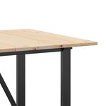 vidaXL Table à manger cadre en O 160x80x75 cm bois de pin massif acier