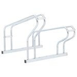 vidaXL Support de vélo au sol autoportant pour 2 vélos acier galvanisé