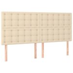 vidaXL Sommier à lattes de lit avec matelas Crème 180x200 cm Tissu