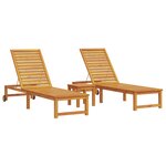 vidaXL Chaise longue avec table Bois massif d'acacia