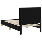vidaXL Cadre de lit pour enfants avec tête de lit Noir 80 x 160 cm