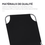 Bain de soleil transat pliable dossier réglable multipositions métal et polyester noir