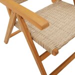 vidaXL Ensemble à manger de jardin 7 Pièces beige rotin et bois massif