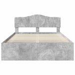 vidaXL Cadre de lit avec tête de lit Béton 140 x 190 cm Pin massif