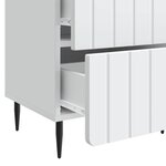 vidaXL Cabinet de chevet avec tiroir 2 Pièces Blanc 43 x 34 5 x 49 5 cm