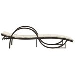 vidaXL Chaises longues lot de 2 avec coussins marron résine tressée