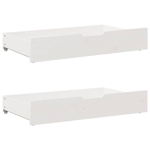 vidaXL Tiroirs sous le lit 2 Pièces blanc 90x55x17 cm bois de pin massif