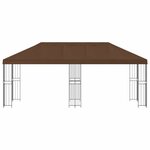 vidaXL Gazebo avec murs latéraux 6 x 3 m Marron Polyester et Acier 190