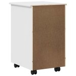 vidaXL Cabinet roulant avec roue Blanc 34 x 39 x 56 cm Pin massif