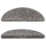 vidaXL Tapis d'escalier 10 Pièces 56x17x3 cm Gris