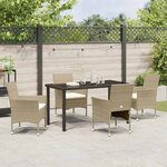vidaXL Ensemble de salle à manger pour jardin 5 Pièces Beige Poly rotin