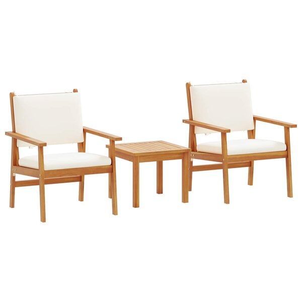 vidaXL Ensemble de canapé de jardin 3 Pièces Marron Bois d'acacia massif