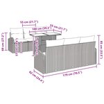 vidaXL Ensemble de canapé de jardin 7 Pièces Marron Poly Rattan
