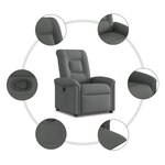vidaXL Fauteuil inclinable Gris foncé Tissu